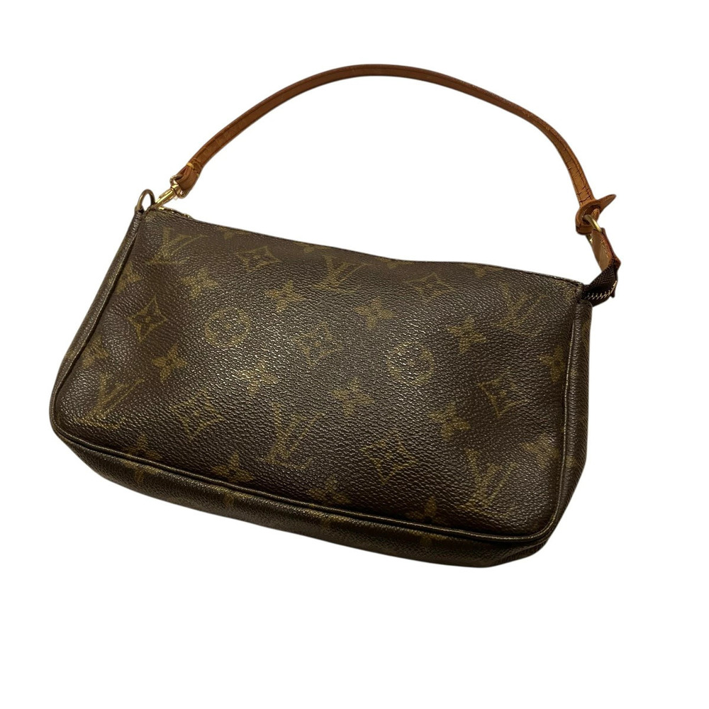 Louis Vuitton Monogram Pochette Accessoires Bag Pouch Canvas Leather Brown